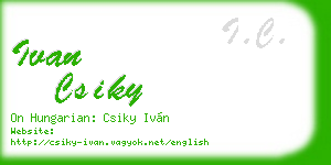 ivan csiky business card
