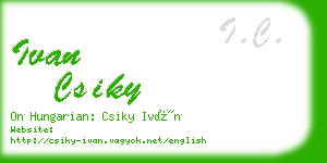 ivan csiky business card